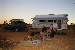 camp fire at  Rocky Pool