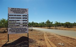 Road sign at gascoyne Juction