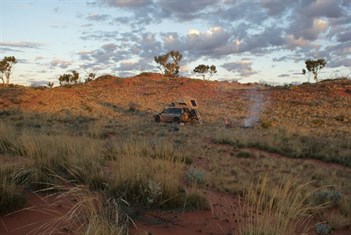 My camp purched up in the lee of the dunes
