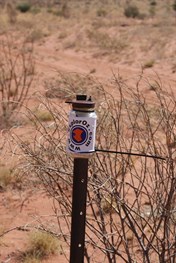 The note jar beside the track