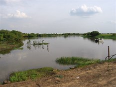 Fresh water side of barrage on Mary River