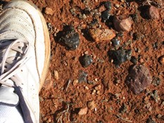 Lumps of molten sand from the blast.