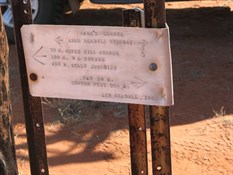 Len Beadell's plaque at Anne's Corner.
