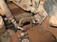 This pivot bar was badly bent by the loose drive shaft.