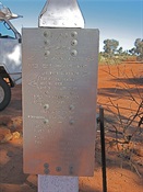 Len Beadell's plaque at Neales Junction.