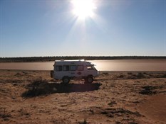 Dingo Claypan, not wet, just a hard glassy surface.