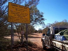 Sign at turnoff to Canning Stock Route