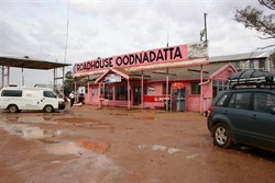 Pink Roadhouse at Oodnadatta