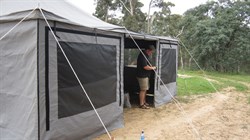 Front of tent
