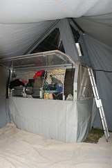 Interior with drawer and table access