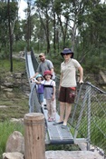 The suspension bridge over the River to the start of the Carnarvon Great Walk. Approx 86km round trip