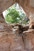 Eroded section through the base of the Arch