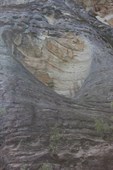 Heart shaped erosion in the rock face??