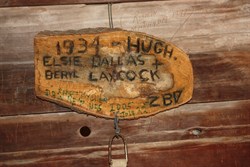 Sign in the hut