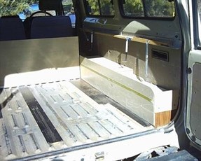 1.6mm plate fixed to floor to carry drawer wheels