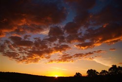 sunset at the dam