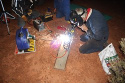 John welding the spring