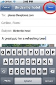 Tap Send to create your new Place