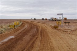 On the way out to the fery site on the flood detour road