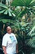 among the fan palms