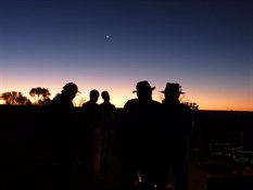 What a set of heads - Sunset near the fire.