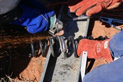 Grinding back the weld for reinforcing