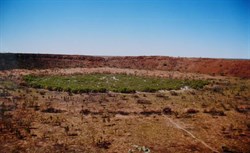 from the rim of Wolfe Creek Crater