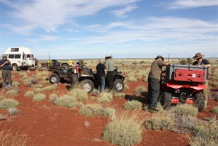 The pit crews performing preflight checks