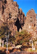 towering limestone cliffs overlook the campground