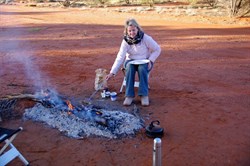 At -2.7C at 8am the fire kept us as warm as the toast Fiona was making