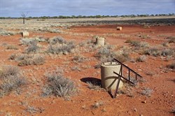 Large heavy cement blocks that were used at the testing of Totem 1