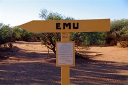 Todays modern sign at Tallaringa 