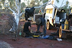 Scotty and MJ repair the days tyre damage