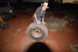 I want one of these - Suzette patching and reseating a 35" Toyo.