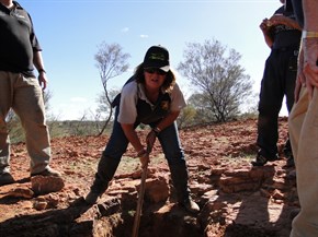 Suzette getting into the shovel work