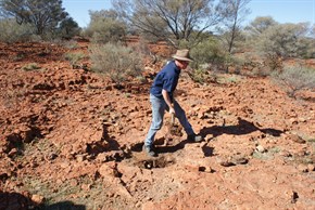 Equinox moving the first earth from the Red Bluff rockholes.