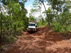 Track into Latram River