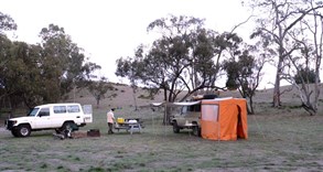 Two Troopys have the whole campground to themselves