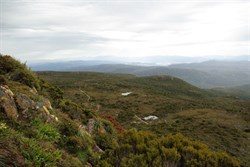looking down on the track from the saddle area