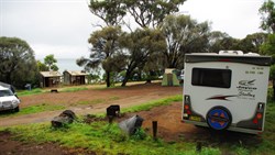 campground and views at Mayfield Beach on the East Coast