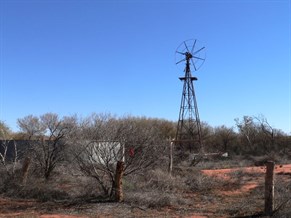 Old windmill, tanks and troughs. 