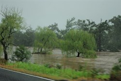 Brogo valley with river in flood