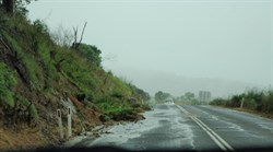 landslip on roadside - near Brogo
