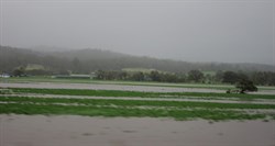 water inundates the flats near Pambula