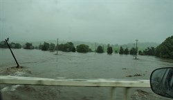 view of the river at Bega as we drove across the bridge