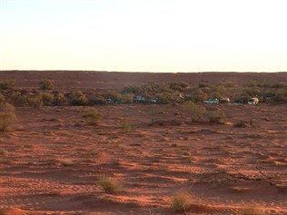 Another gidgee camp among big dunes