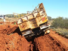 Truck bogged, waiting for help.