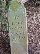 Old milepost in Roman numerals