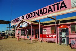 the Pink Roadhouse at Oodnadatta...hard to miss