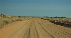 a sandy section of track
